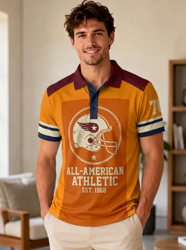 Men's Gridiron Helmet All Polo Shirt
