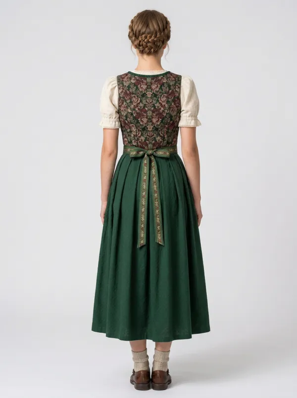 Square Neck Women's Bavarian Oktoberfest Dirndl Dress