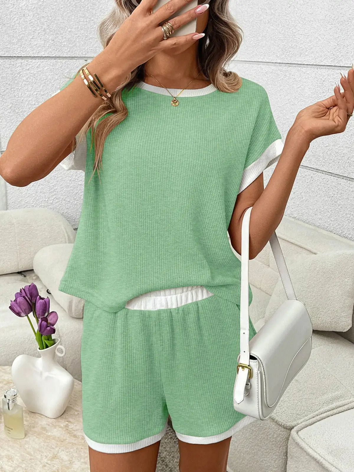 Relaxed Refined Pocketed Top and Shorts Matching Set
