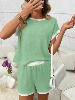 Relaxed Refined Pocketed Top and Shorts Matching Set