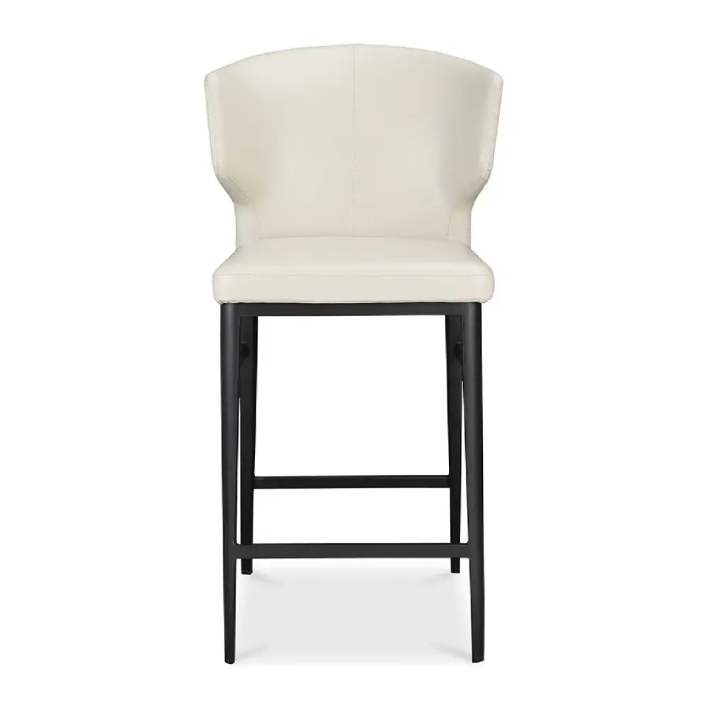 Contemporary Leather Vegan-Leather Counter Stool
