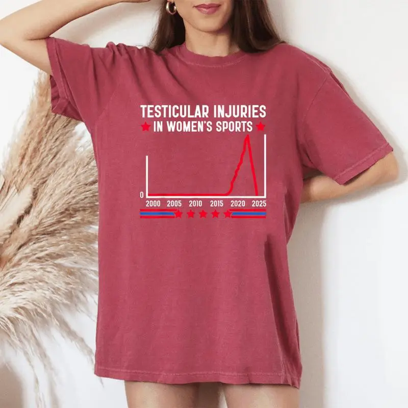 Testicular Injuries In Sports Saying Women Women's Oversized Comfort T-Shirt