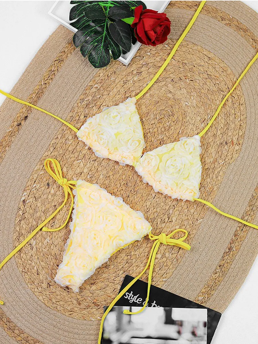 Yasmine 3D Floral Bikini Set