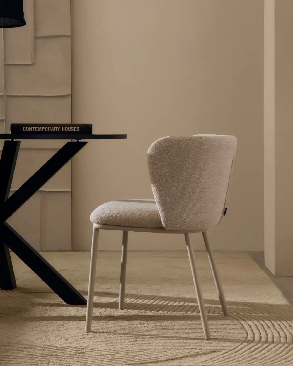 Upholstered Chenille Steel Chair