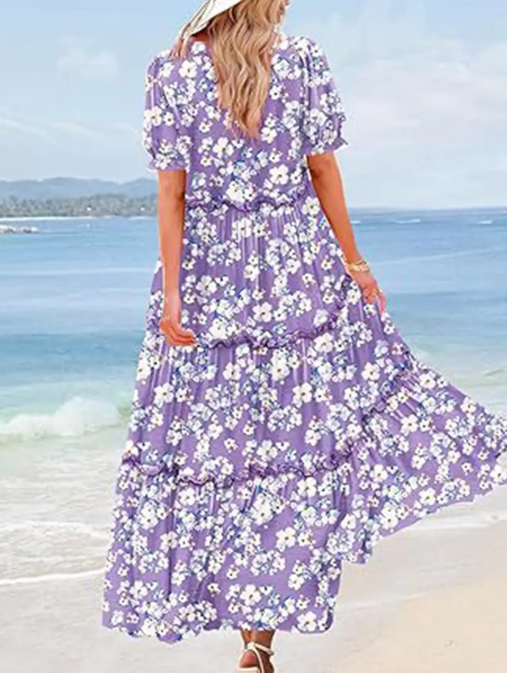 Puff Sleeve Print Mini Dress