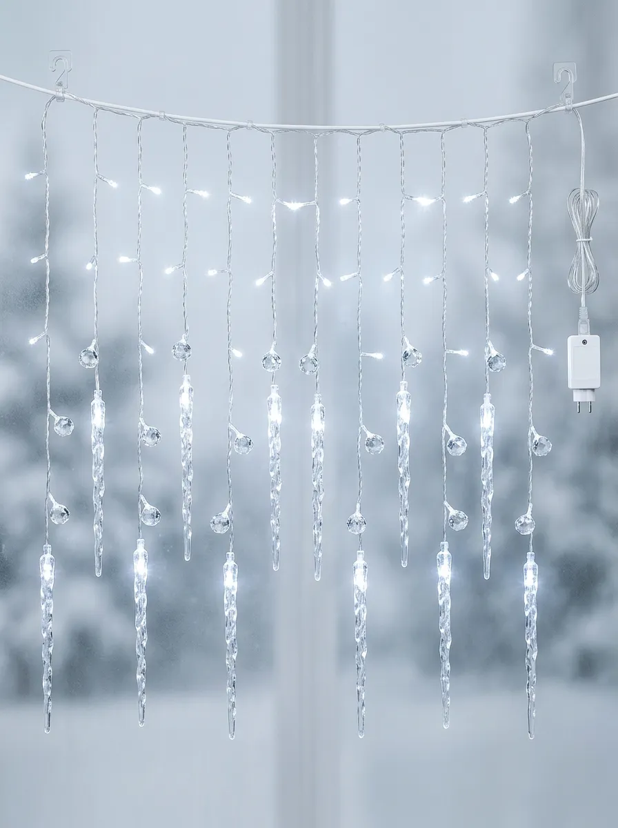 Icicle Crystal Christmas LED String Lights