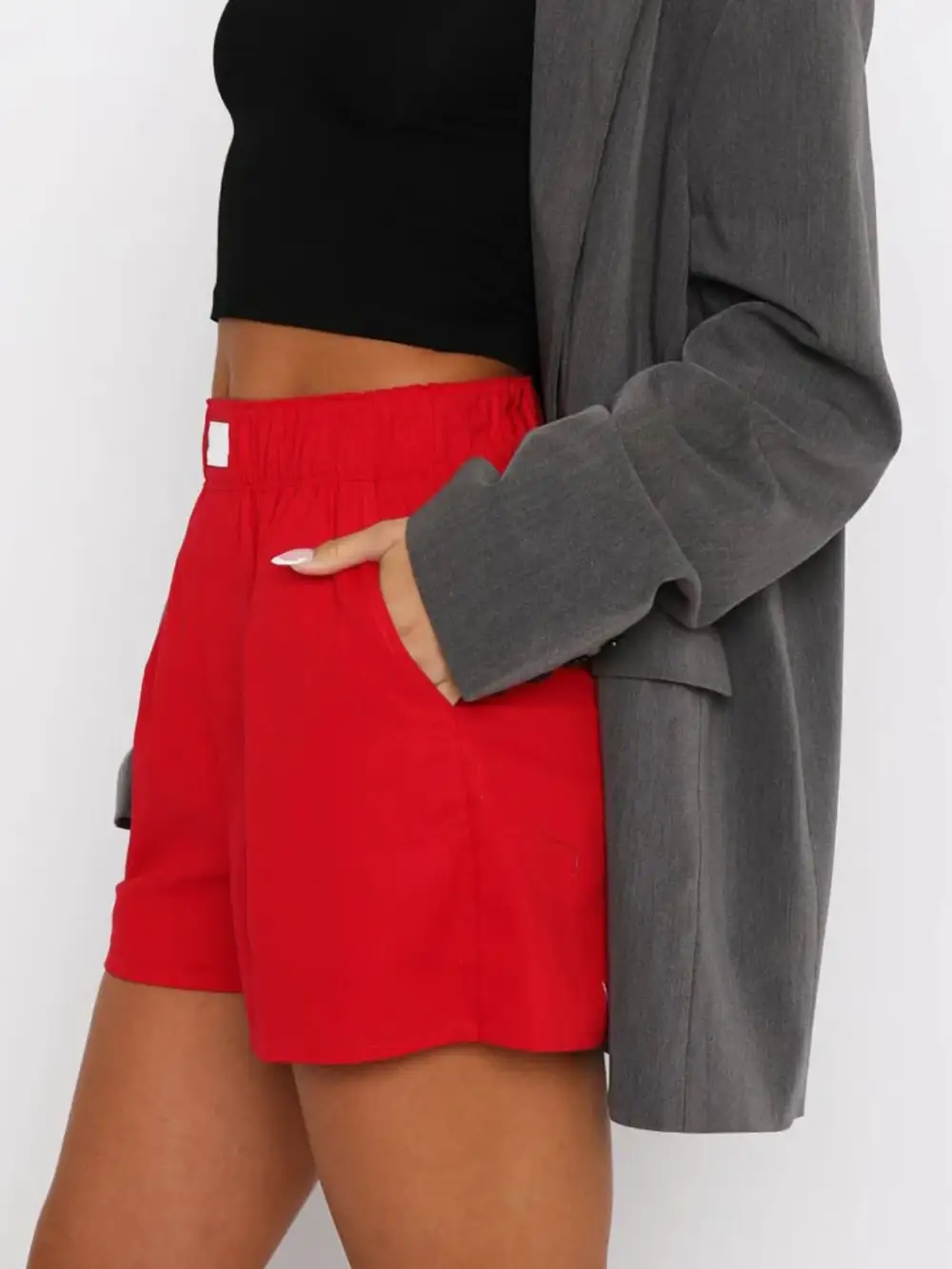 Casual Simple Elastic Waist Shorts