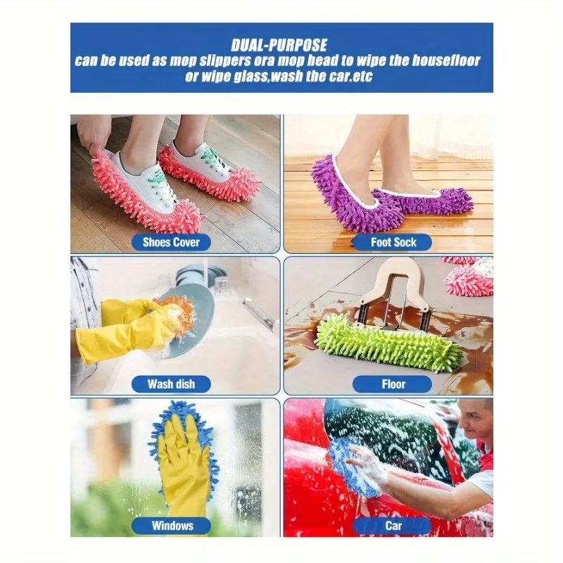 1 Pair Multifunctional Cleaning Slipper Covers