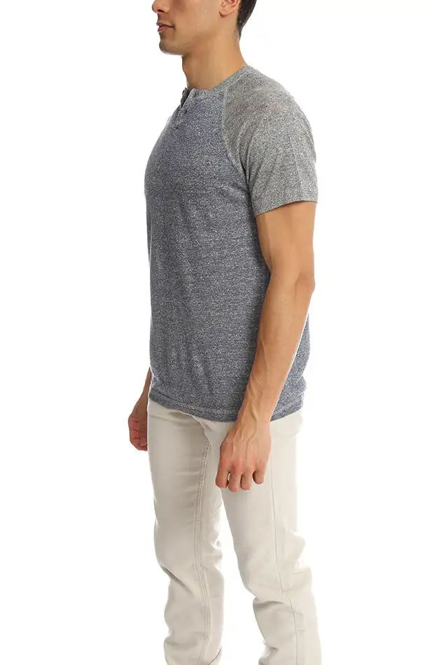 Short Sleeve V-Neck Henley T-Shirt