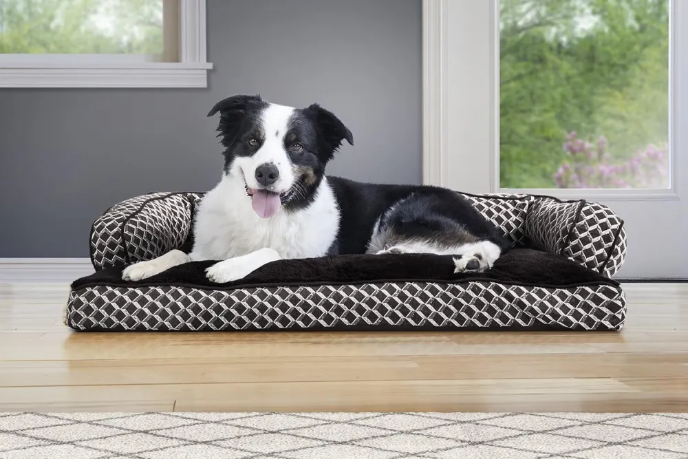 Plush Bolster Dog Sofa Bed