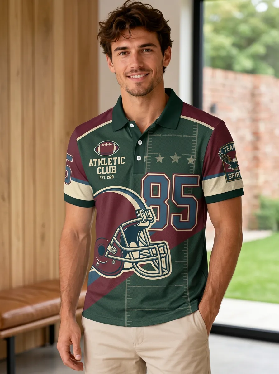 Men's Weekend Gridiron Helmet Polo Shirt