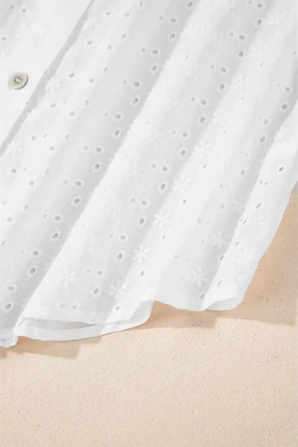 Floral Embroidered Eyelet Shirt Blouse
