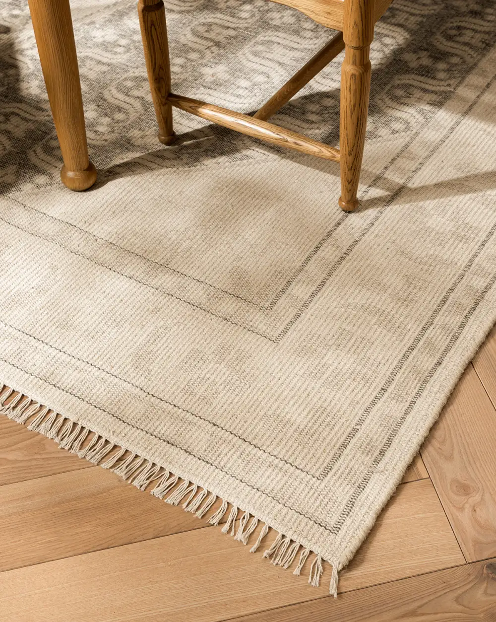 Refined Textural Hand-Knotted Wool Area Rug