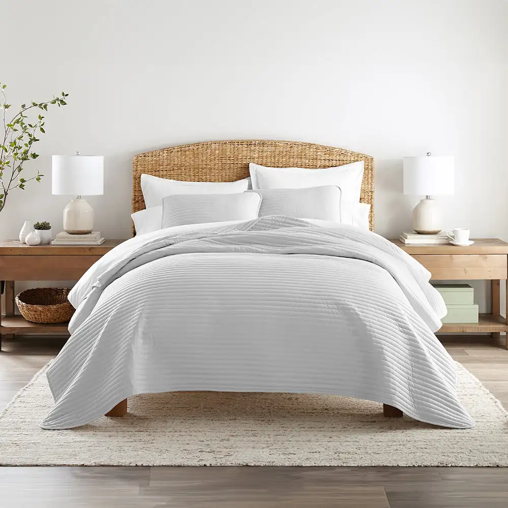 Stripe Stitch Quilted Coverlet Set