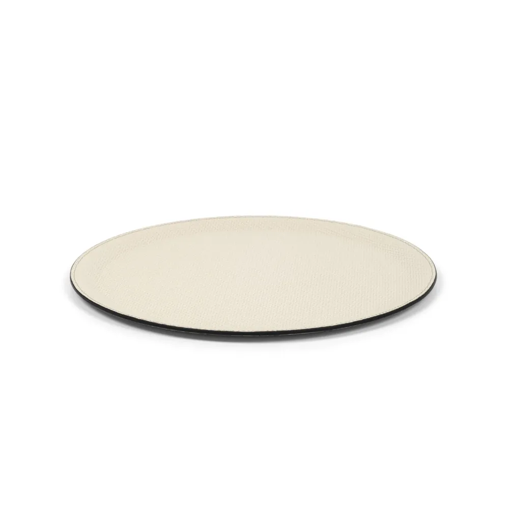 Round Calf Leather Tray