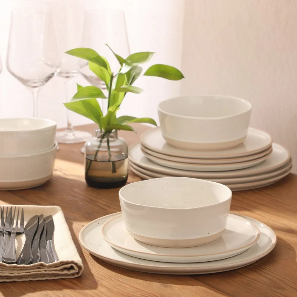 Matte Reactive Glaze Stoneware Dinnerware Set