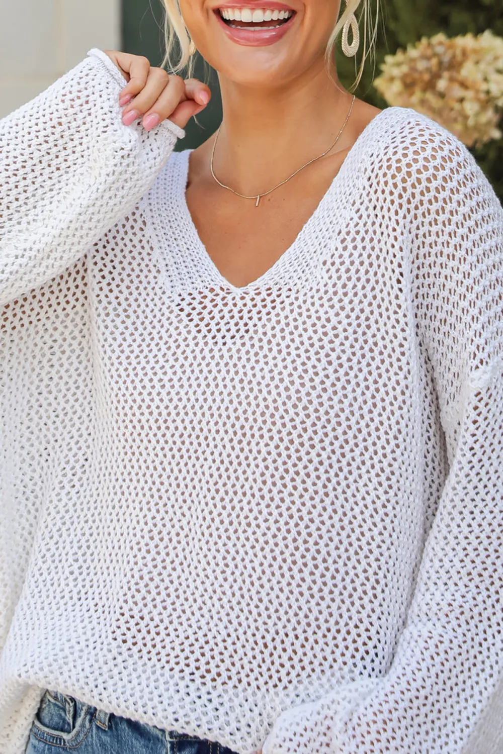 Ivory Open Knit Sweater