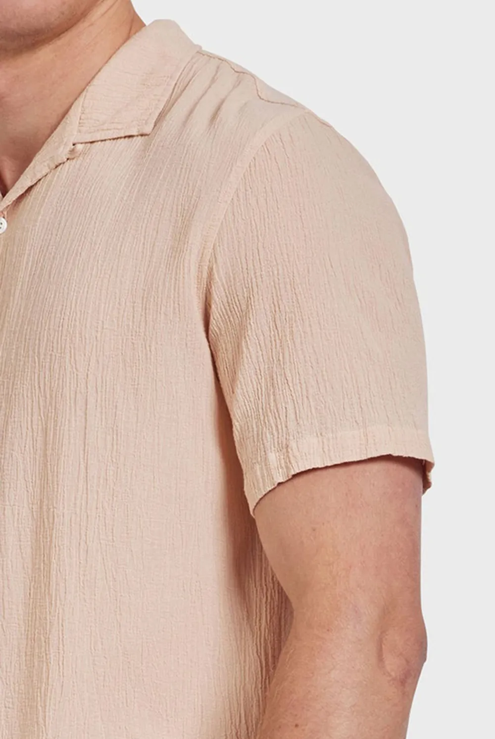 Casual Short Sleeve Shirt- Peach