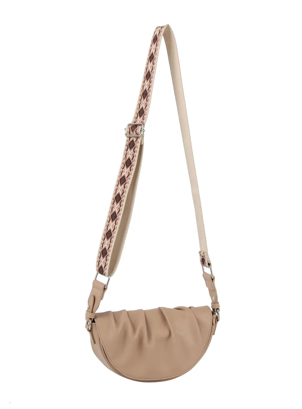 Relaxed Detail Flap Front Pocketed Faux Leather Shoulder Bag