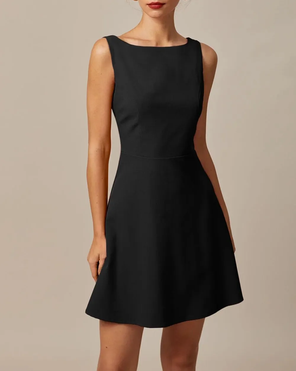Regular Black Sleeveless Dress