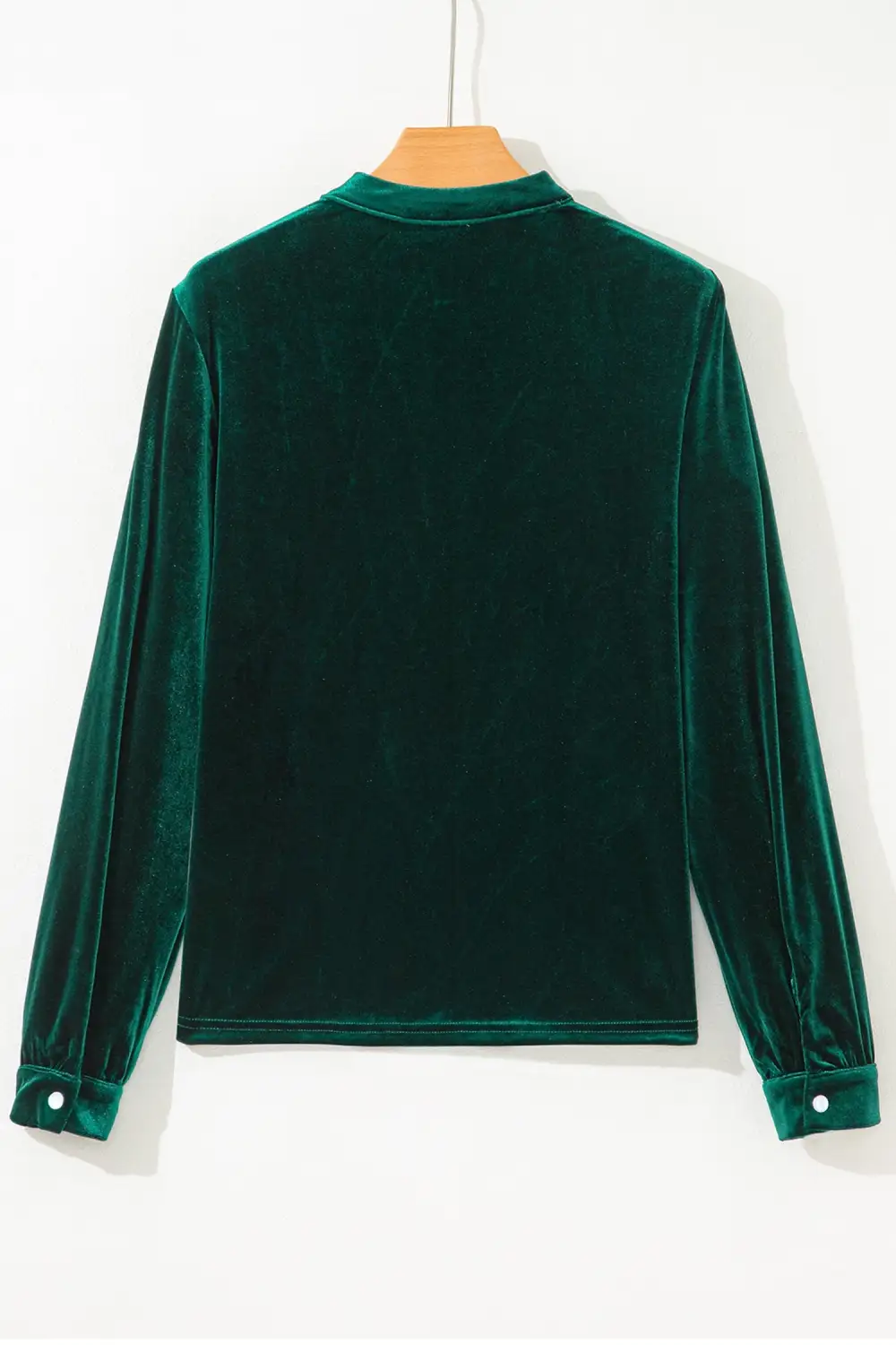 Button Front Long Sleeve Asymmetric Hem Blouse