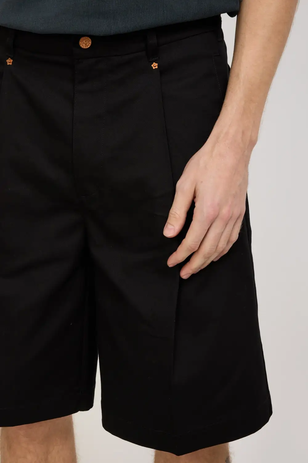 Black Minimalist Loose Fit Shorts