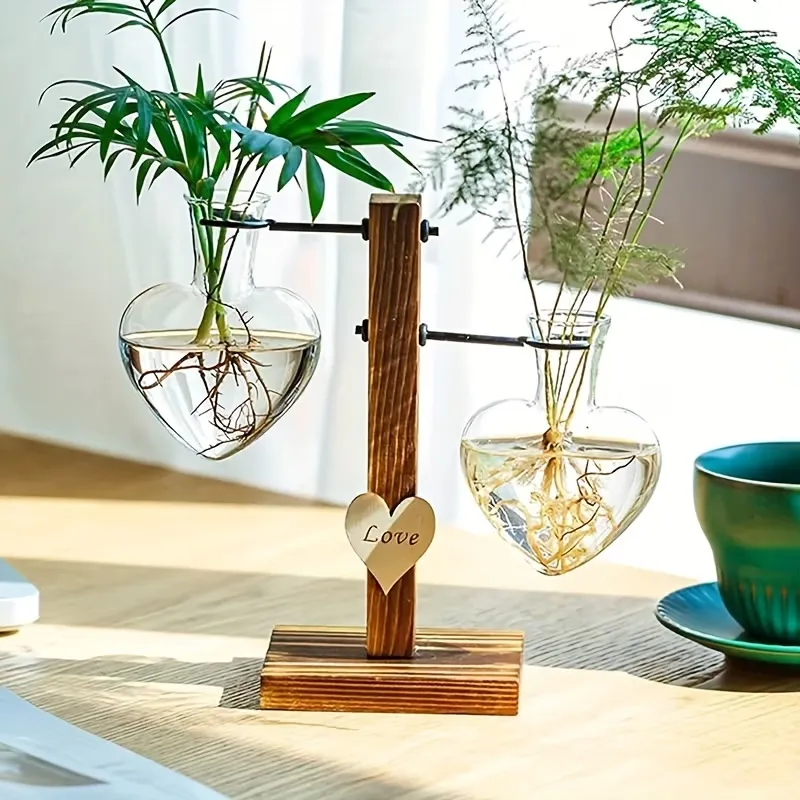 Heart-Shaped Glass Planter