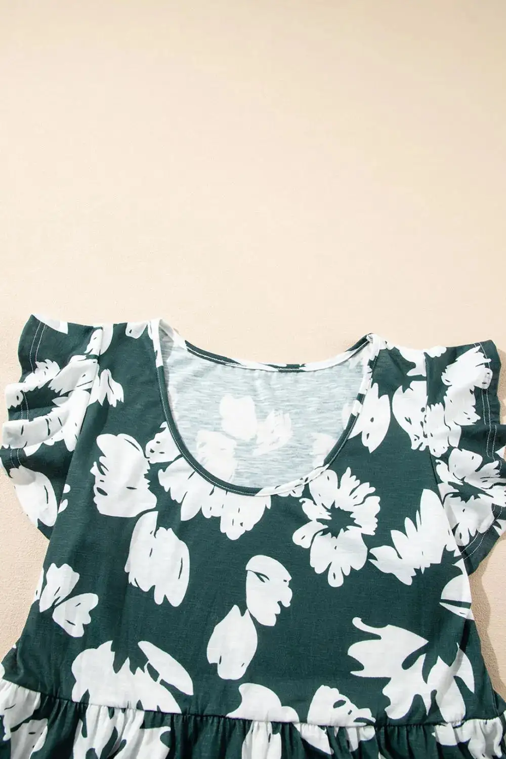 Relaxed Ruffle Trim Mini Dress