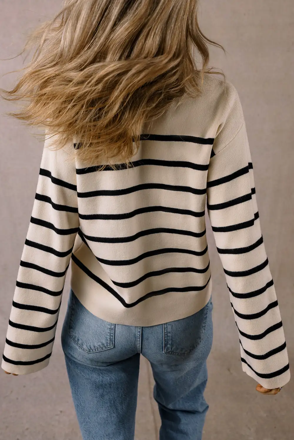 Easy Layer Striped Pocketed Button Front Cardigan