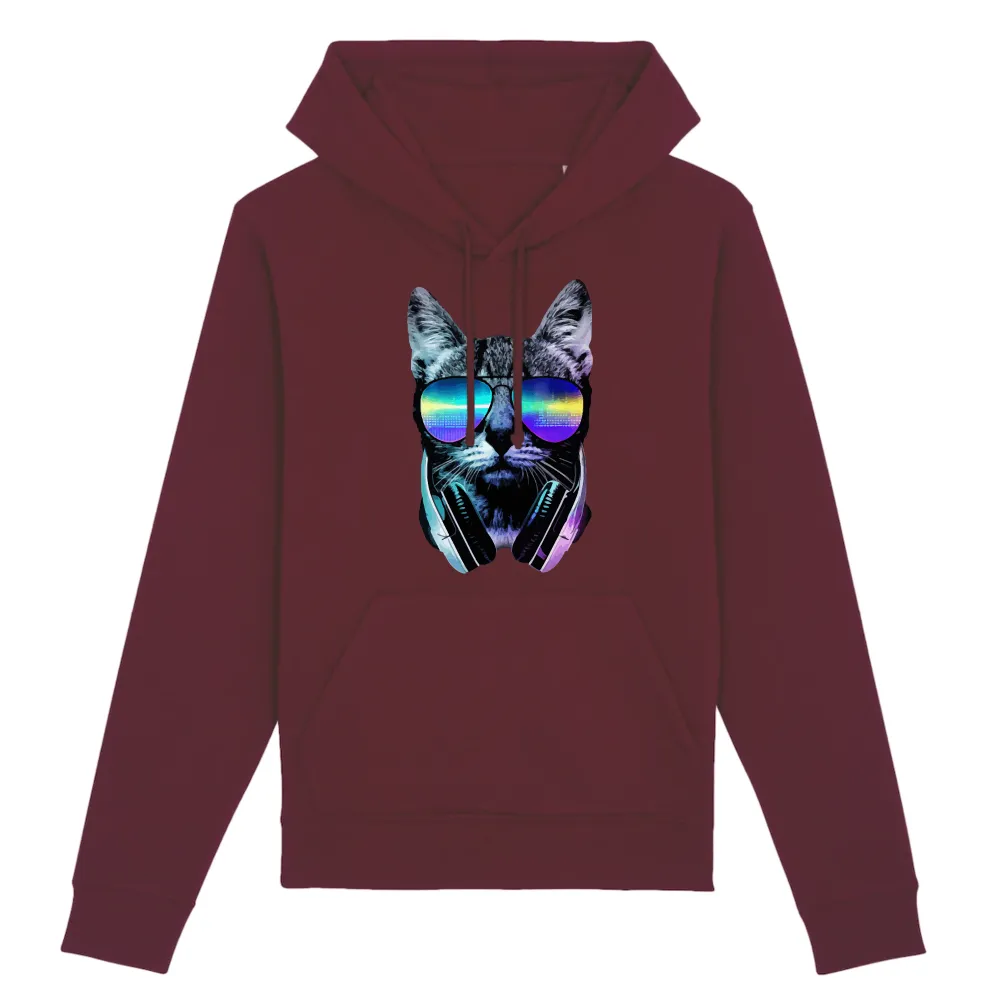 Laidback Cat Graphic Pullover Hoodie