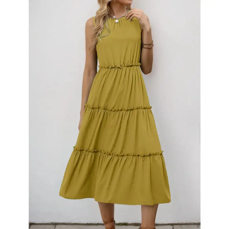 Frill Tiered Midi Dress