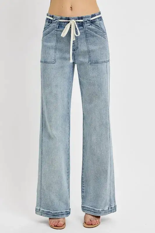 Full Size Straight Leg Jeans With Pockets Plus Size