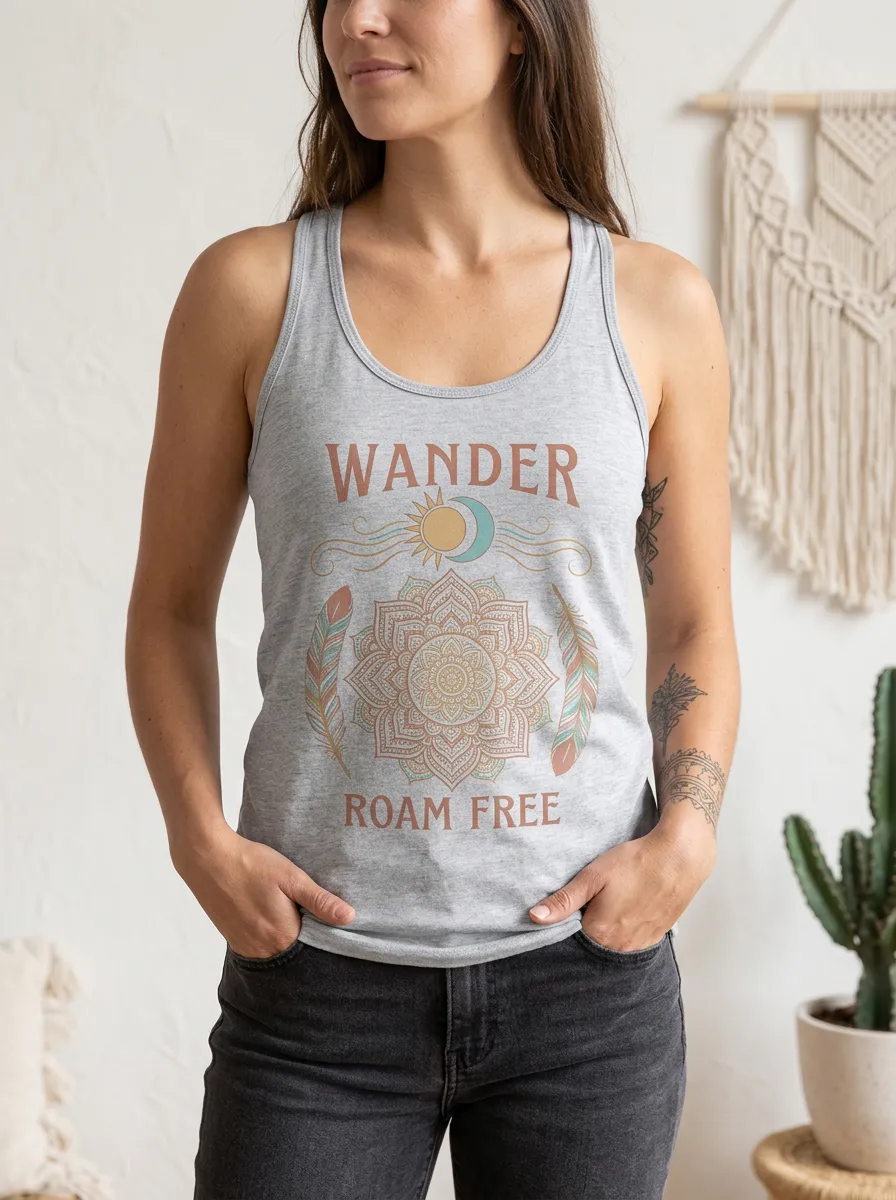 Boho Wander Roam Tank Top Modern