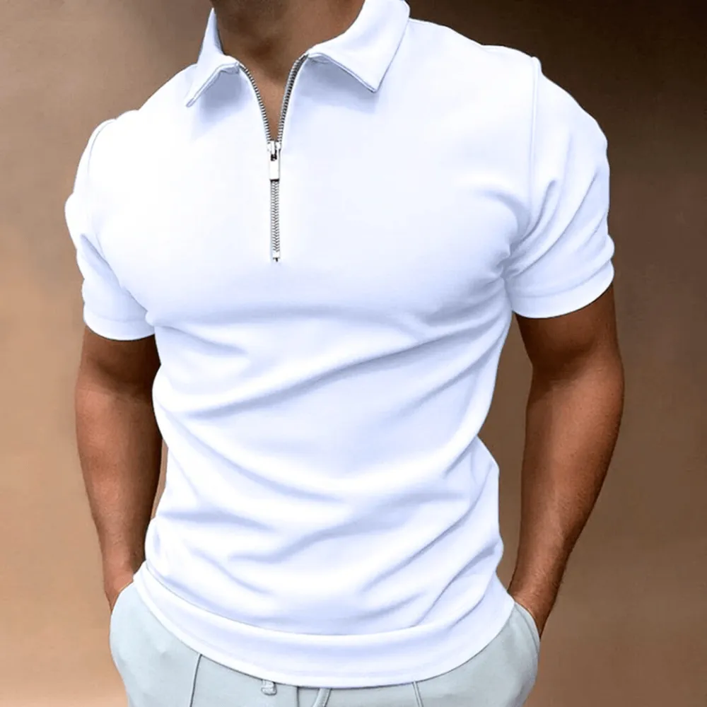Men's Polo Shirt Polo With Zipper And Collar Classic Design And Elegant