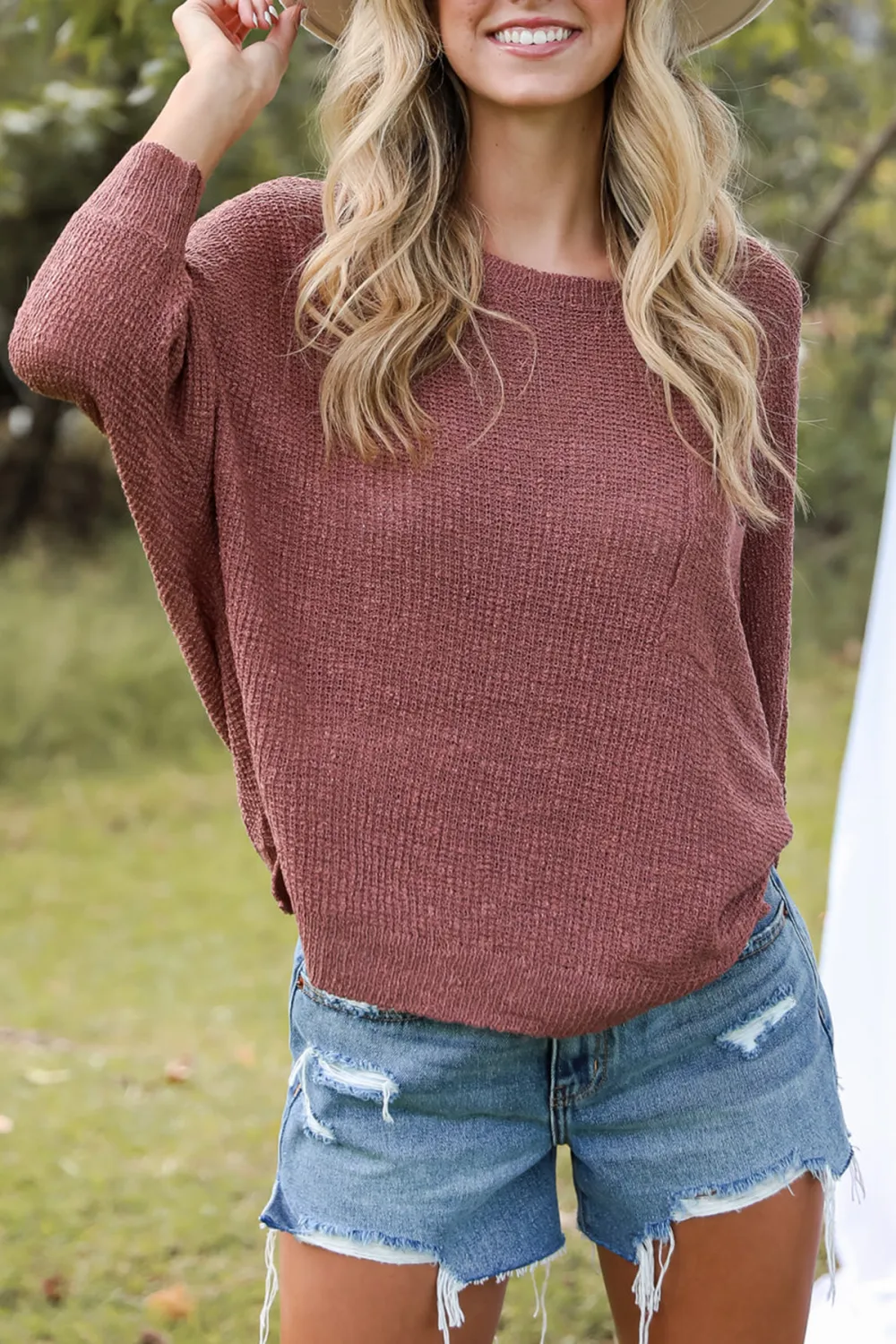 Brick Lightweight Knit Sweater