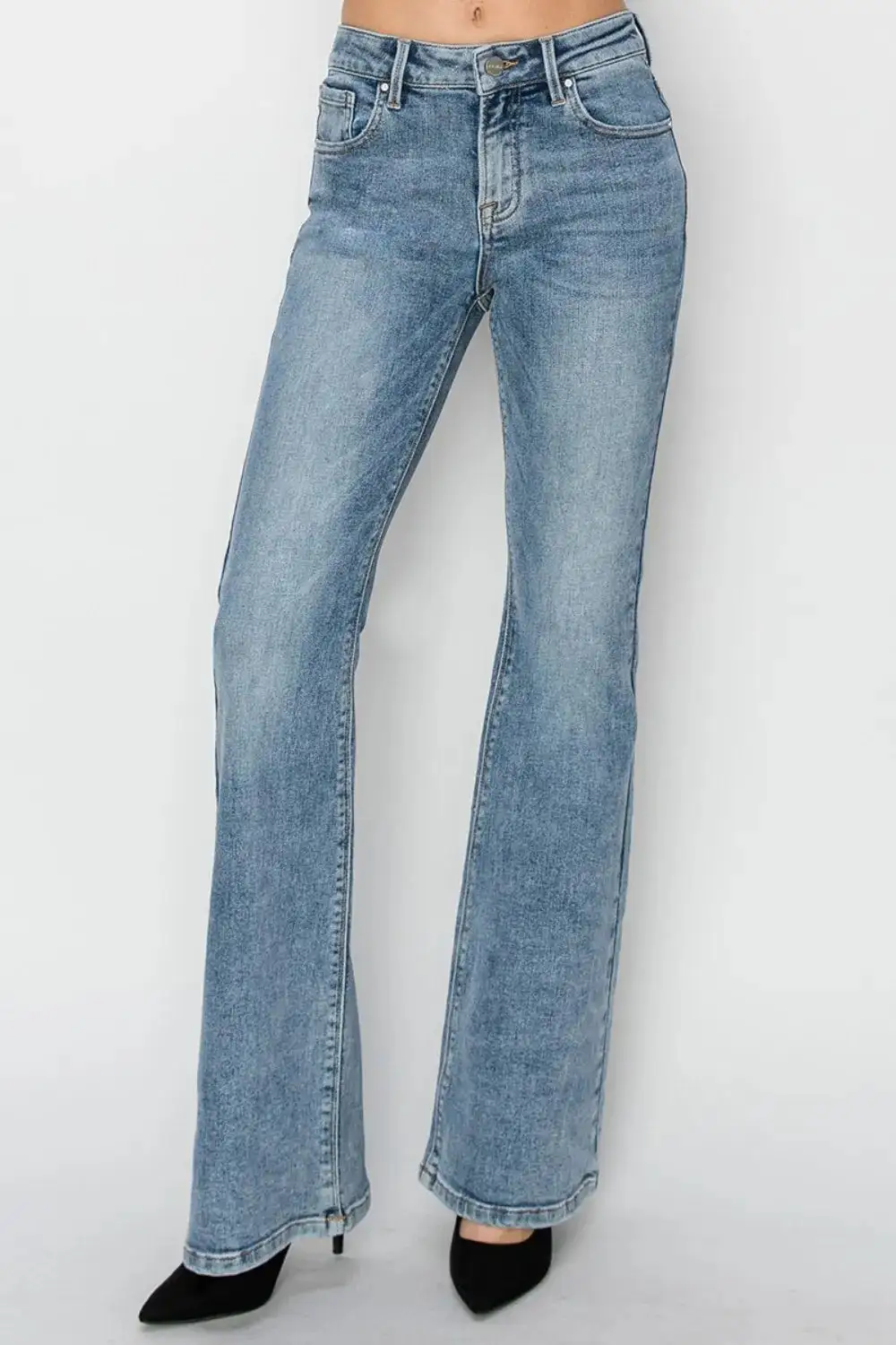 Full Size Mid Rise Bootcut Jeans