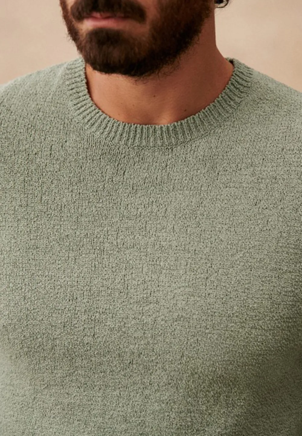 Light Green Relaxed Fit Crew Neck Sweater