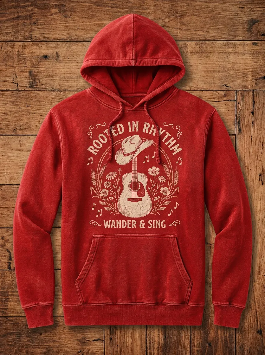 Country-Road Guitar Country Music Graphic Hoodie