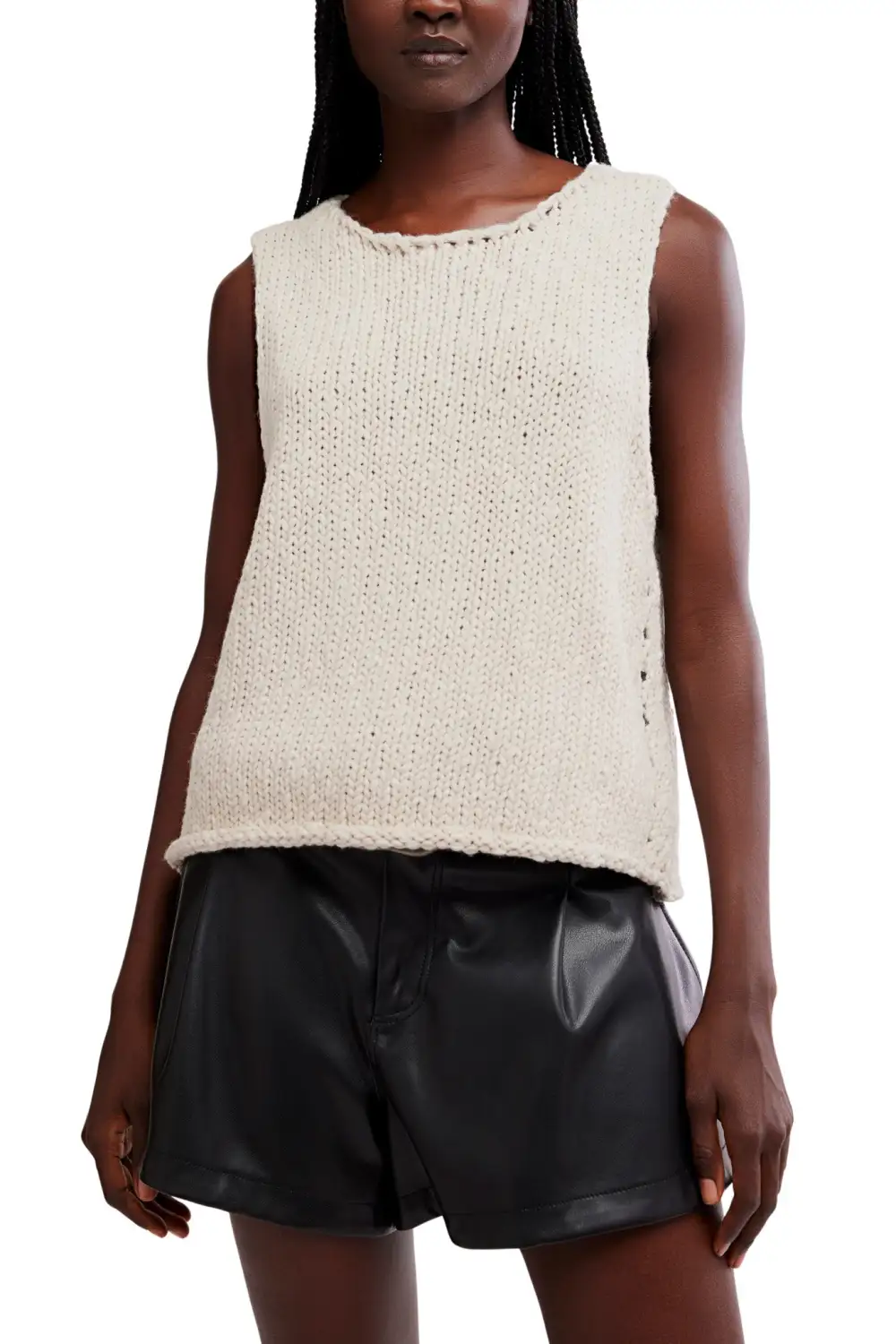 Eyelet Boxy Relaxed Tank Top
