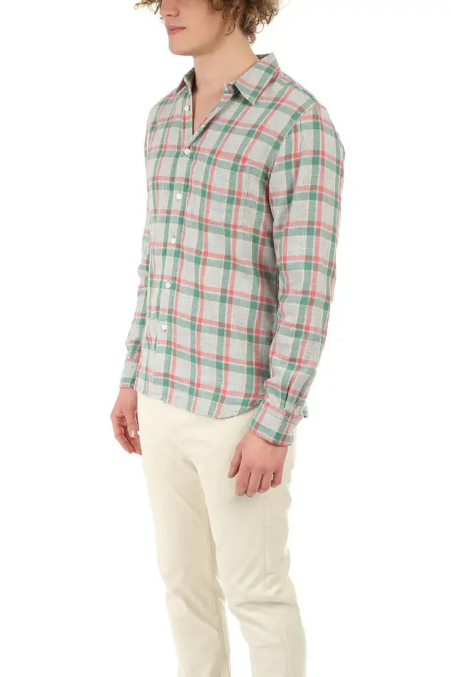 Plaid Cotton Pocket Shirt