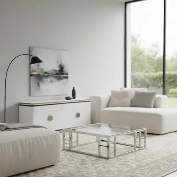 Sculptural Glass Square Coffee Table