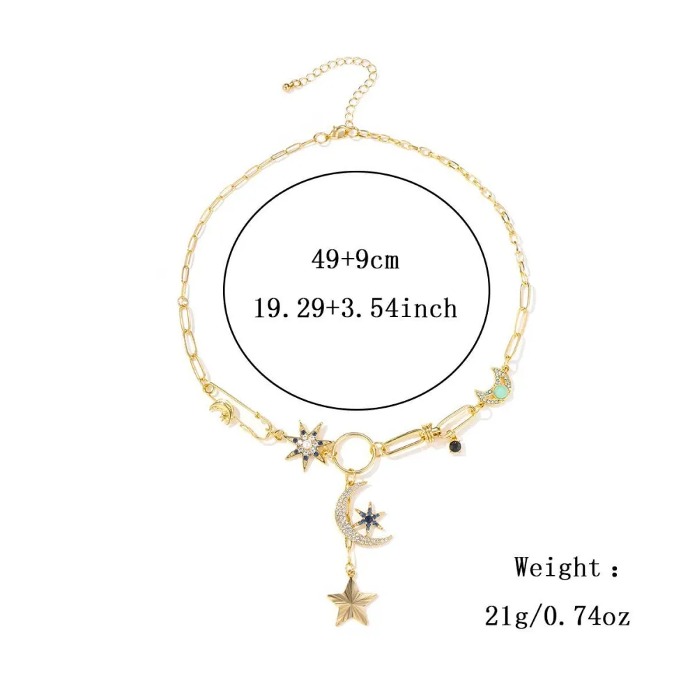 Compact Rhinestone Pendant Necklace