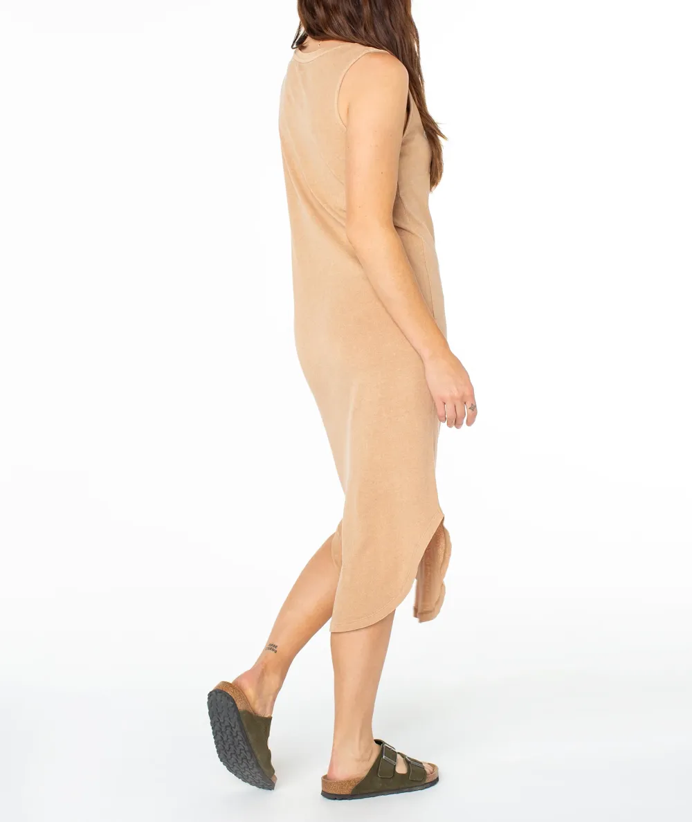 Cartoon-Printed Sleeveless Round-Neck Long Dress