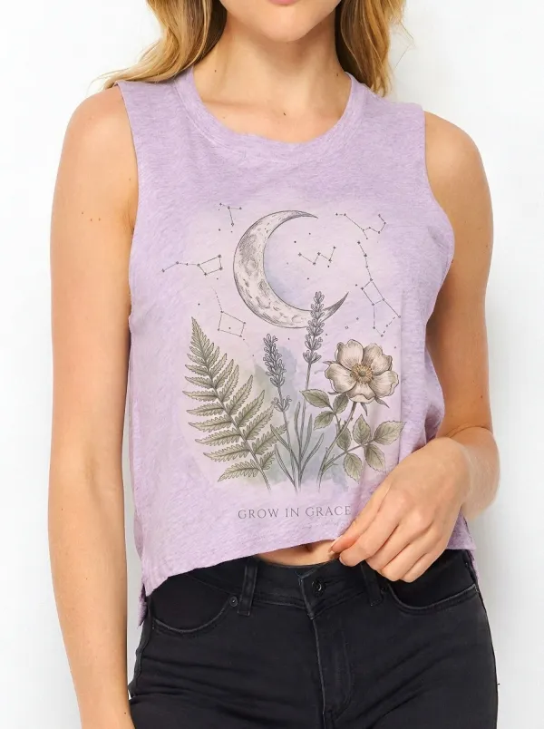 Women's Celestial Floral Grow In Grace Printed Tank Top