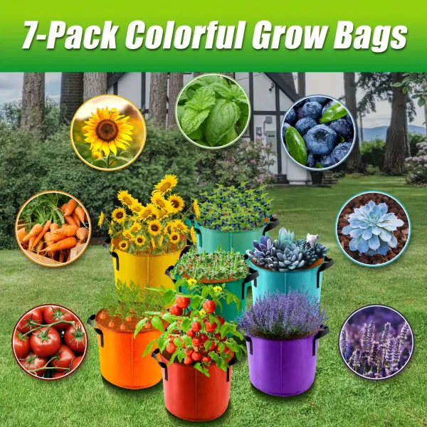 5 Pcs Fabric Plant Grow Bags