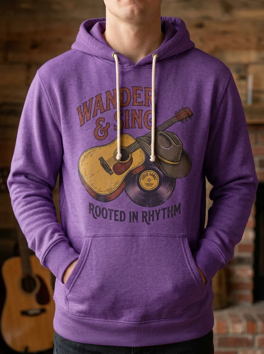 Rustic Unisex Country Music Printed Hoodie