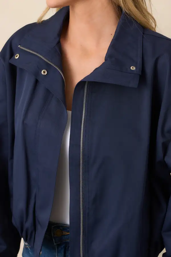 Refined Bomber Zip-Up Jacket