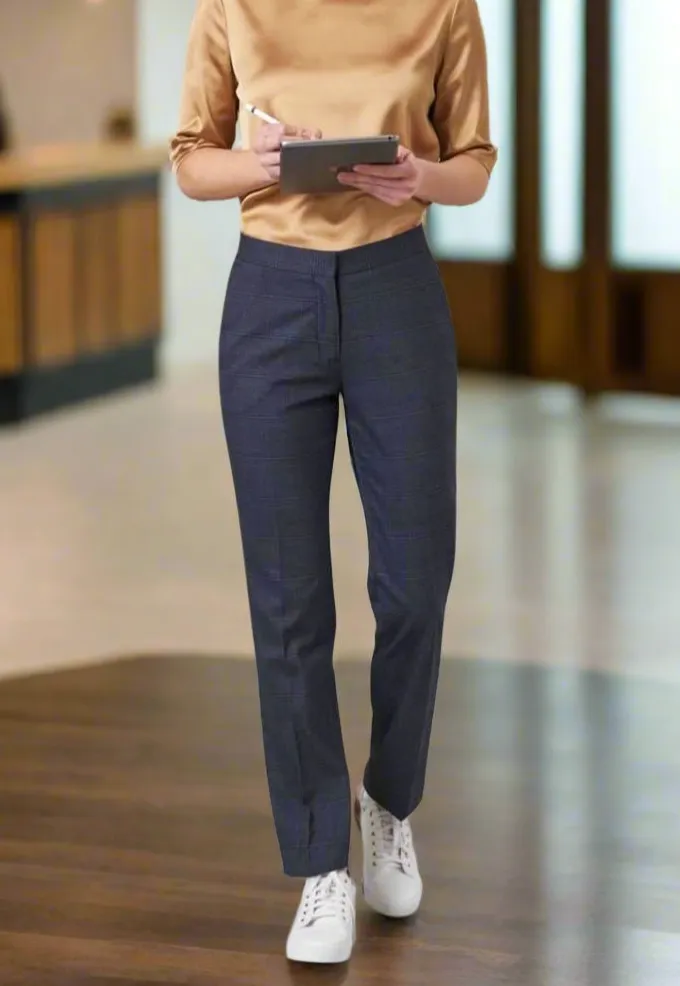 Women's Checked Tailored Fit Slim Leg Suit Trousers