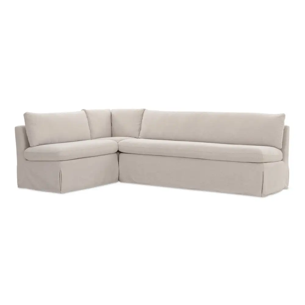Modern L-Shaped Slipcovered Lounge Seating