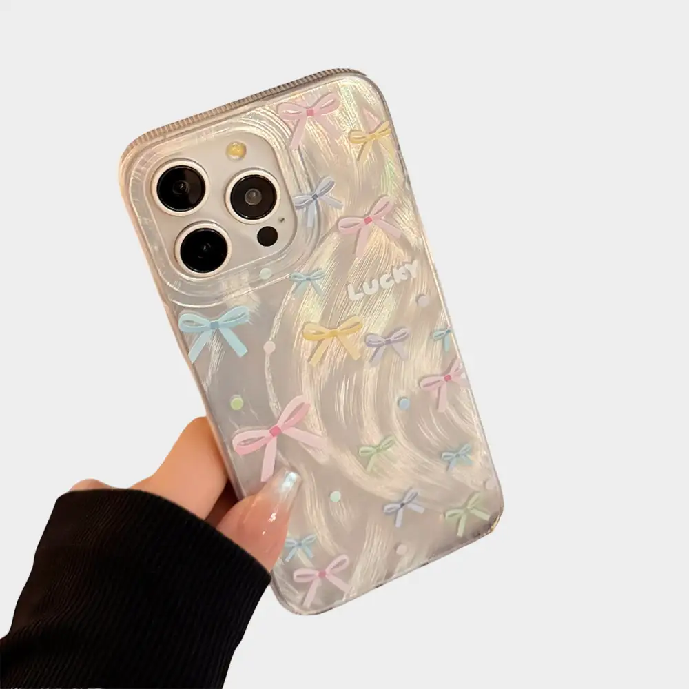 Bow Cat Textured Wave Phone Case